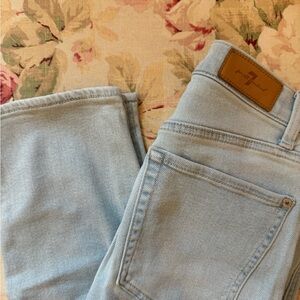 7 For All Mankind Slim Fit Jeans - Light Blue Denim - Size 27